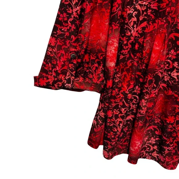 Verarose Women Blouse XL Red Black Sheer Floral Gothic Fairygrunge Romantic - Picture 5 of 9